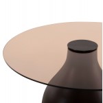 ΒΟΗΘΗΤΙΚΑ ΤΡΑΠΕΖΑΚΙΑ 2ΤΜΧ CHANG HM9668 ΞΥΛΟ MANGO-ΓΥΑΛΙ TOP Φ55x49,5Υ & Φ40x36,5Υεκ.