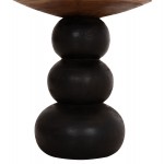 ΒΟΗΘΗΤΙΚΟ ΤΡΑΠΕΖΑΚΙ ΣΤΡΟΓΓΥΛΟ JACKY HM9890 SUAR ΞΥΛΟ ΦΥΣΙΚΟ & ΜΑΥΡΟ Φ40x45,5Υεκ.