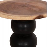 ΒΟΗΘΗΤΙΚΟ ΤΡΑΠΕΖΑΚΙ ΣΤΡΟΓΓΥΛΟ JACKY HM9890 SUAR ΞΥΛΟ ΦΥΣΙΚΟ & ΜΑΥΡΟ Φ40x45,5Υεκ.