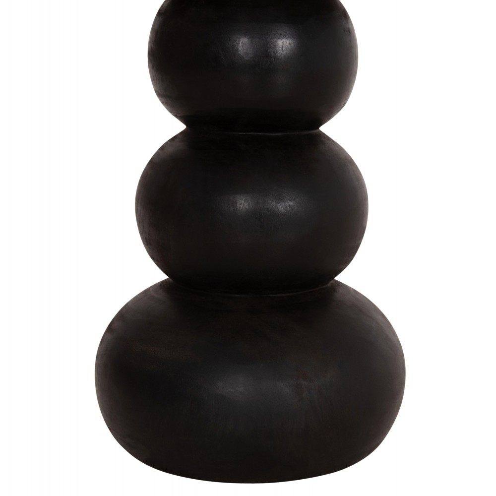 ΒΟΗΘΗΤΙΚΟ ΤΡΑΠΕΖΑΚΙ ΣΤΡΟΓΓΥΛΟ JACKY HM9890 SUAR ΞΥΛΟ ΦΥΣΙΚΟ & ΜΑΥΡΟ Φ40x45,5Υεκ.