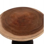 ΒΟΗΘΗΤΙΚΟ ΤΡΑΠΕΖΑΚΙ ΣΤΡΟΓΓΥΛΟ JACKY HM9890 SUAR ΞΥΛΟ ΦΥΣΙΚΟ & ΜΑΥΡΟ Φ40x45,5Υεκ.