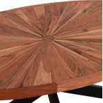 ΤΡΑΠΕΖΙ ΣΑΛΟΝΙΟΥ ΟΒΑΛ MONTANA SUPERIOR HM9906 ΞΥΛΟ ΑΚΑΚΙΑΣ-ΜΕΤΑΛΛΟ 120x61x45Υεκ.