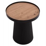 ΤΡΑΠΕΖΑΚΙ ΒΟΗΘΗΤΙΚΟ DENTON HM18023.01 MDF TOP ΦΥΣΙΚΟ ΞΥΛΟΥ-ΒΑΣΗ ΜΑΥΡΗ Φ45x51,5Υεκ.