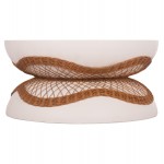 ΤΡΑΠΕΖΙ ΣΑΛΟΝΙΟΥ ANNA HM18157.02 FIBER CEMENT ΛΕΥΚΟ-ΦΥΣΙΚΟ RATTAN--Φ92x44.5Υεκ