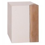ΒΟΗΘΗΤΙΚΟ ΤΡΑΠΕΖΙ LEIA HM18163.02 FIBER CEMENT ΛΕΥΚΟ-ΞΥΛΟ TEAK 32.5x32.5x46Υεκ.