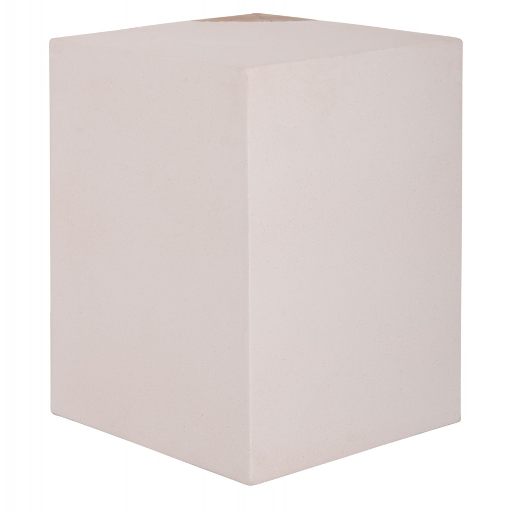 ΒΟΗΘΗΤΙΚΟ ΤΡΑΠΕΖΙ LEIA HM18163.02 FIBER CEMENT ΛΕΥΚΟ-ΞΥΛΟ TEAK 32.5x32.5x46Υεκ.