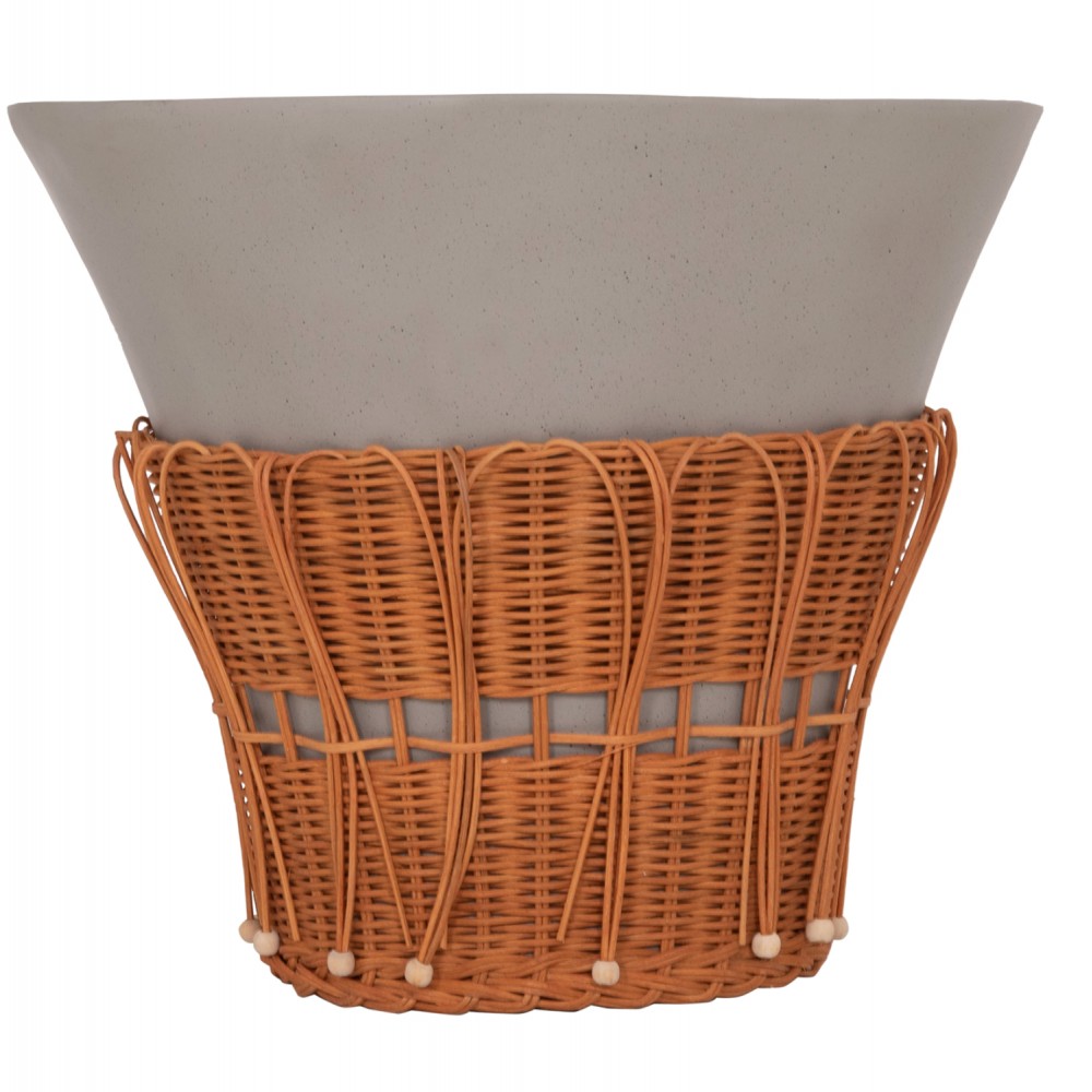 ΤΡΑΠΕΖΙ ΣΑΛΟΝΙΟΥ PERRAL HM18164.03L FIBER CEMENT ΓΚΡΙ-ΦΥΣΙΚΟ RATTAN--Φ55x45Υεκ