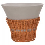 ΤΡΑΠΕΖΙ ΣΑΛΟΝΙΟΥ PERRAL HM18164.03L FIBER CEMENT ΓΚΡΙ-ΦΥΣΙΚΟ RATTAN--Φ55x45Υεκ