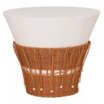 ΤΡΑΠΕΖΙ ΣΑΛΟΝΙΟΥ PERRAL HM18164.02L FIBER CEMENT ΛΕΥΚΟ-ΦΥΣΙΚΟ RATTAN--Φ55x45Υεκ