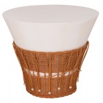 ΤΡΑΠΕΖΙ ΣΑΛΟΝΙΟΥ PERRAL HM18164.02L FIBER CEMENT ΛΕΥΚΟ-ΦΥΣΙΚΟ RATTAN--Φ55x45Υεκ