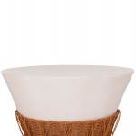 ΤΡΑΠΕΖΙ ΣΑΛΟΝΙΟΥ PERRAL HM18164.02L FIBER CEMENT ΛΕΥΚΟ-ΦΥΣΙΚΟ RATTAN--Φ55x45Υεκ