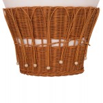 ΤΡΑΠΕΖΙ ΣΑΛΟΝΙΟΥ PERRAL HM18164.02L FIBER CEMENT ΛΕΥΚΟ-ΦΥΣΙΚΟ RATTAN--Φ55x45Υεκ