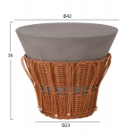 ΤΡΑΠΕΖΙ ΒΟΗΘΗΤΙΚΟ PERRAL HM18164.03S FIBER CEMENT ΓΚΡΙ-ΦΥΣΙΚΟ RATTAN--Φ42x36Υεκ