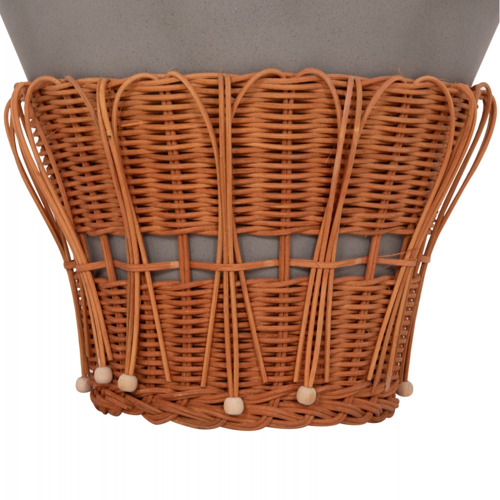 ΤΡΑΠΕΖΙ ΒΟΗΘΗΤΙΚΟ PERRAL HM18164.03S FIBER CEMENT ΓΚΡΙ-ΦΥΣΙΚΟ RATTAN--Φ42x36Υεκ