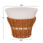 ΤΡΑΠΕΖΙ ΒΟΗΘΗΤΙΚΟ PERRAL HM18164.02S FIBER CEMENT ΛΕΥΚΟ-ΦΥΣΙΚΟ RATTAN--Φ42x36Υεκ