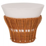 ΤΡΑΠΕΖΙ ΒΟΗΘΗΤΙΚΟ PERRAL HM18164.02S FIBER CEMENT ΛΕΥΚΟ-ΦΥΣΙΚΟ RATTAN--Φ42x36Υεκ