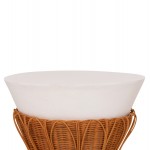 ΤΡΑΠΕΖΙ ΒΟΗΘΗΤΙΚΟ PERRAL HM18164.02S FIBER CEMENT ΛΕΥΚΟ-ΦΥΣΙΚΟ RATTAN--Φ42x36Υεκ