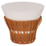 ΤΡΑΠΕΖΙ ΒΟΗΘΗΤΙΚΟ PERRAL HM18164.02S FIBER CEMENT ΛΕΥΚΟ-ΦΥΣΙΚΟ RATTAN--Φ42x36Υεκ