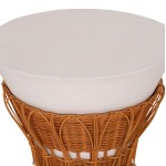 ΤΡΑΠΕΖΙ ΒΟΗΘΗΤΙΚΟ PERRAL HM18164.02S FIBER CEMENT ΛΕΥΚΟ-ΦΥΣΙΚΟ RATTAN--Φ42x36Υεκ