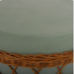 ΤΡΑΠΕΖΙ ΣΑΛΟΝΙΟΥ VILHENA HM18165 FIBER CEMENT ΠΡΑΣΙΝΟ-RATTAN ΦΥΣΙΚΟ Φ56x47Υεκ.