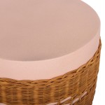 ΒΟΗΘΗΤΙΚΟ ΤΡΑΠΕΖΙ VILHENA HM18166 FIBER CEMENT ΡΟΖ-RATTAN ΦΥΣΙΚΟ Φ44.5x45Υεκ.