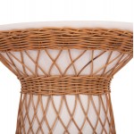 ΒΟΗΘΗΤΙΚΟ ΤΡΑΠΕΖΙ ΣΤΡΟΓΓΥΛΟ DELIA HM18167.02 FIBER CEMENT ΛΕΥΚΟ & RATTAN Φ40x45Υεκ