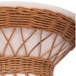 ΒΟΗΘΗΤΙΚΟ ΤΡΑΠΕΖΙ ΣΤΡΟΓΓΥΛΟ DELIA HM18167.02 FIBER CEMENT ΛΕΥΚΟ & RATTAN Φ40x45Υεκ