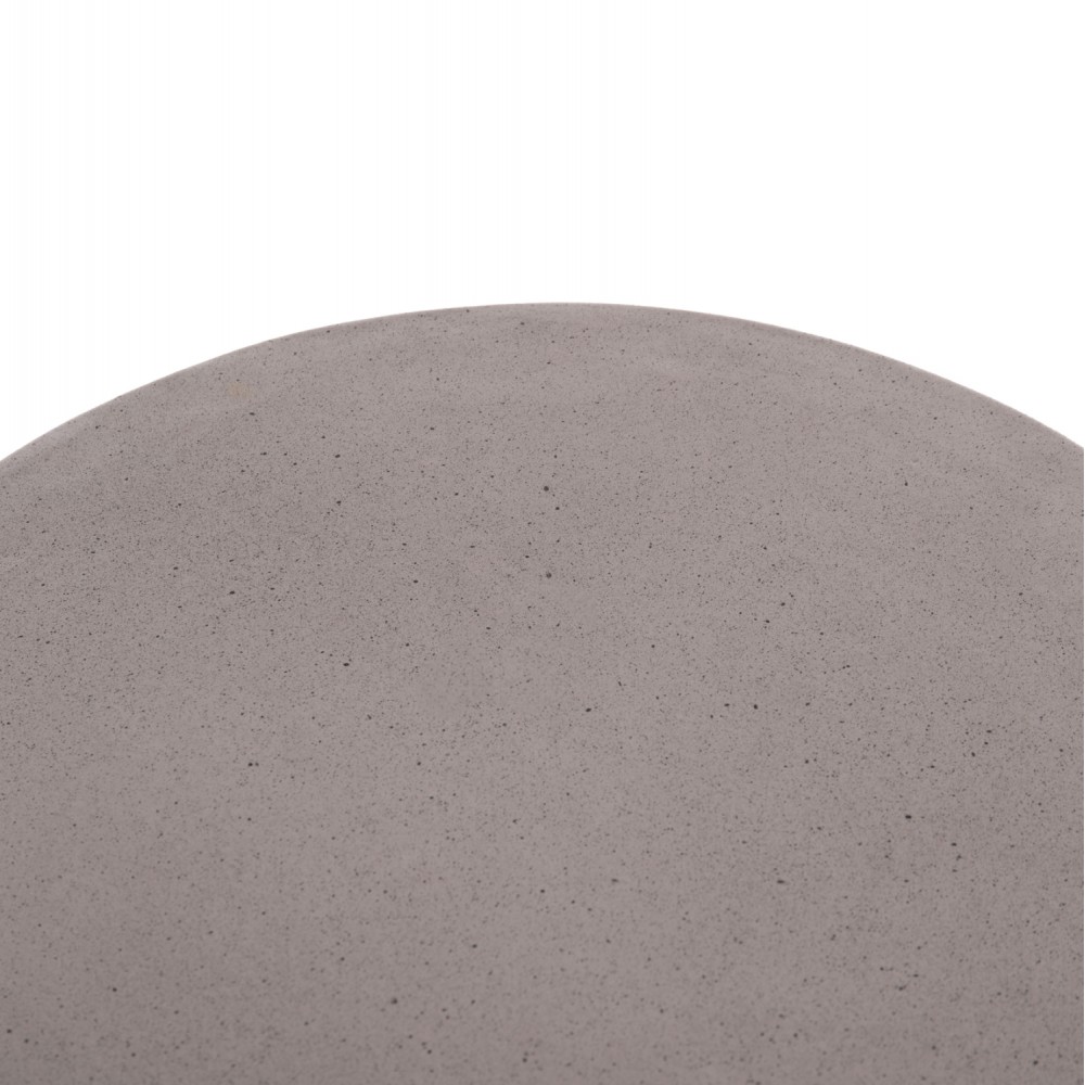 ΒΟΗΘΗΤΙΚΟ ΤΡΑΠΕΖΙ ΣΤΡΟΓΓΥΛΟ DELIA HM18167.03 FIBER CEMENT ΓΚΡΙ & RATTAN Φ40x45Υεκ