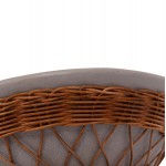 ΒΟΗΘΗΤΙΚΟ ΤΡΑΠΕΖΙ ΣΤΡΟΓΓΥΛΟ DELIA HM18167.03 FIBER CEMENT ΓΚΡΙ & RATTAN Φ40x45Υεκ