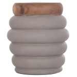 ΤΡΑΠΕΖΙ ΒΟΗΘΗΤΙΚΟ PUFFAT HM18172.03 FIBER CEMENT ΓΚΡΙ- ΞΥΛΟ TEAK TOP Φ45x46Υεκ.