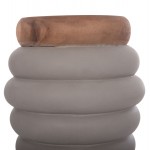 ΤΡΑΠΕΖΙ ΒΟΗΘΗΤΙΚΟ PUFFAT HM18172.03 FIBER CEMENT ΓΚΡΙ- ΞΥΛΟ TEAK TOP Φ45x46Υεκ.