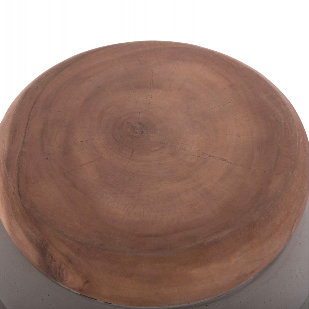 ΤΡΑΠΕΖΙ ΒΟΗΘΗΤΙΚΟ PUFFAT HM18172.03 FIBER CEMENT ΓΚΡΙ- ΞΥΛΟ TEAK TOP Φ45x46Υεκ.