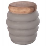 ΤΡΑΠΕΖΙ ΒΟΗΘΗΤΙΚΟ PUFFAT HM18172.03 FIBER CEMENT ΓΚΡΙ- ΞΥΛΟ TEAK TOP Φ45x46Υεκ.