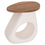 ΒΟΗΘΗΤΙΚΟ ΤΡΑΠΕΖΙ AIDA HM4692.02 FIBER CEMENT ΛΕΥΚΟ--ΞΥΛΟ TEAK TOP 47x60x59Υεκ