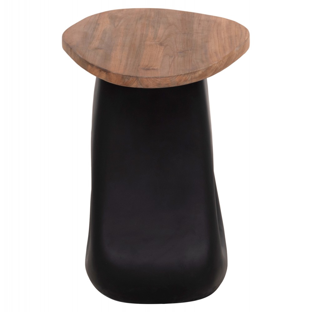 ΒΟΗΘΗΤΙΚΟ ΤΡΑΠΕΖΙ AIDA HM4692.01 FIBER CEMENT ΜΑΥΡΟ--ΞΥΛΟ TEAK TOP 47x60x59Υεκ