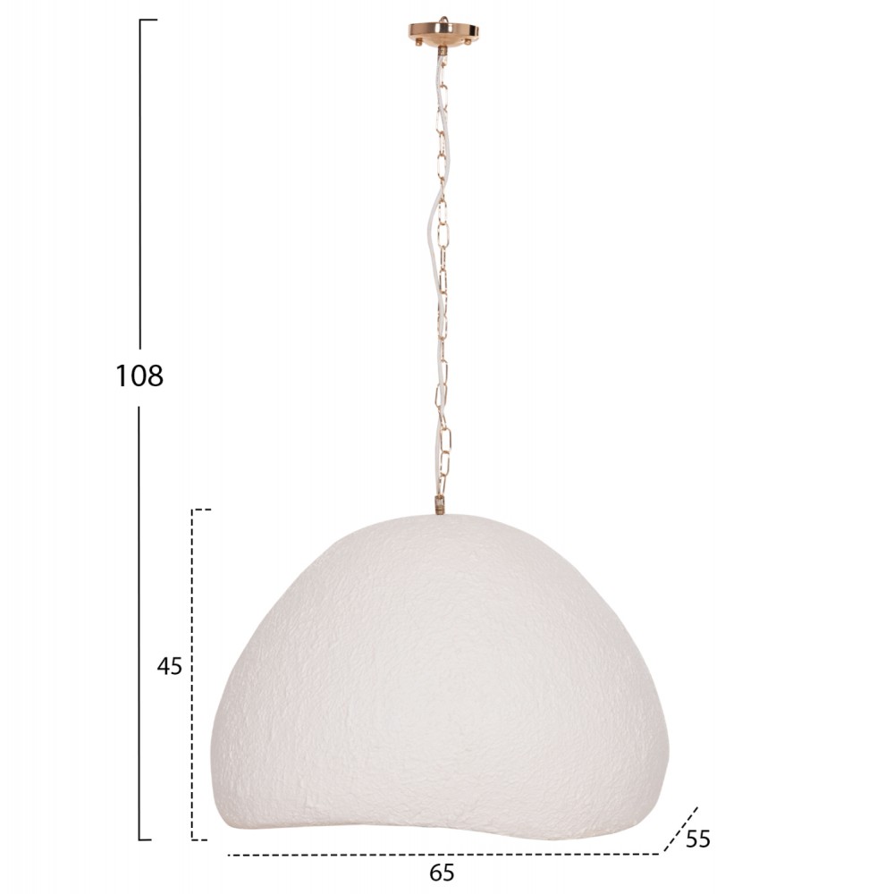 ΦΩΤΙΣΤΙΚΟ ΟΡΟΦΗΣ ΚΡΕΜΑΣΤΟ JAYLEN HM4703.02L FIBER CEMENT ΛΕΥΚΟ 65x55x45Υεκ.