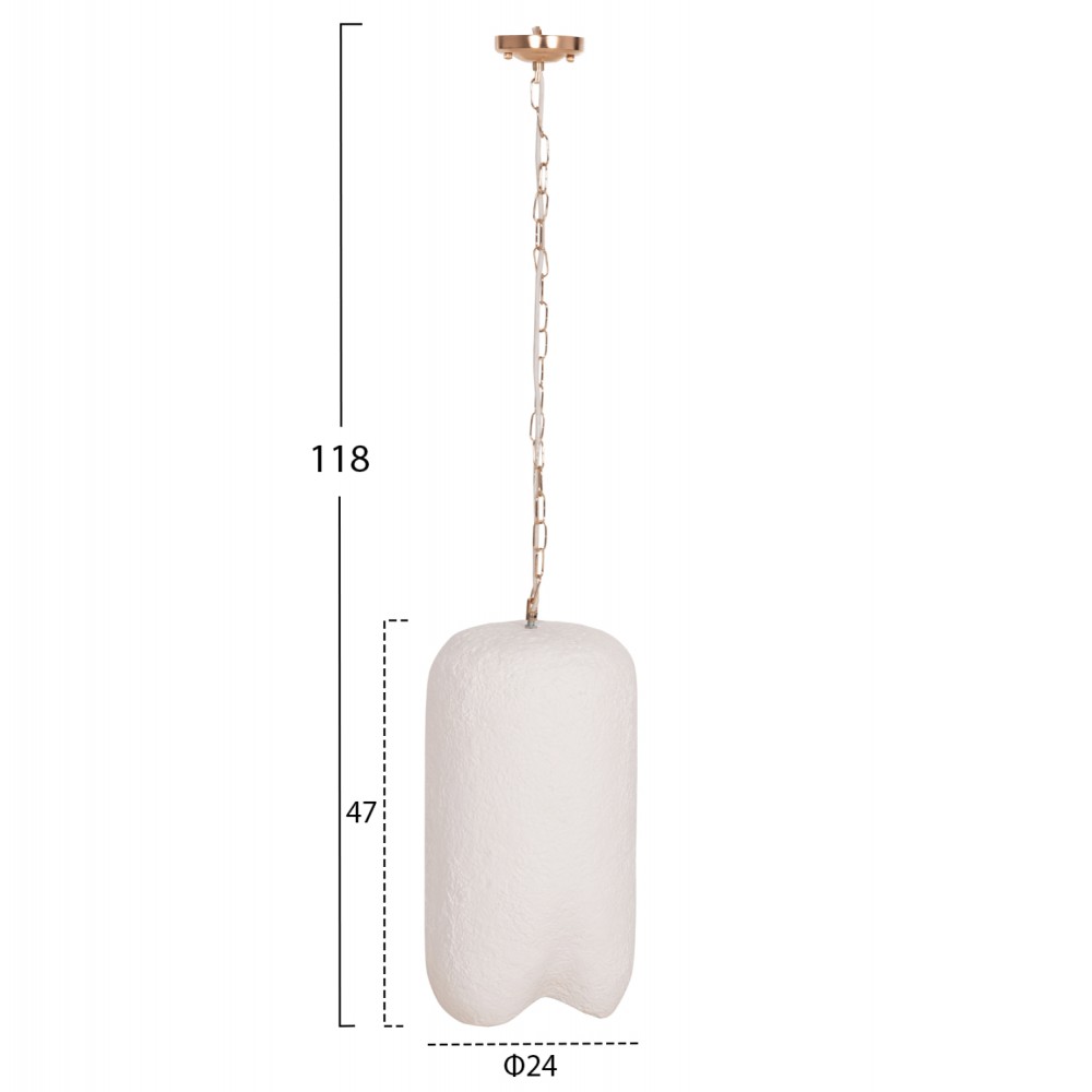 ΦΩΤΙΣΤΙΚΟ ΟΡΟΦΗΣ ΚΡΕΜΑΣΤΟ LOGKY HM4704.02S--FIBER CEMENT ΛΕΥΚΟ Φ24x47Υεκ