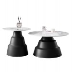 ΣΕΤ 2 ΤΡΑΠΕΖΙΑ ΣΑΛΟΝΙΟΥ LIDOX HM18306.02 SINTERED STONE TOP- SNOW WHITE ΧΡΩΜΑ Φ50 & Φ70