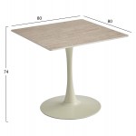 ΤΡΑΠΕΖΙ ΤΡΑΠΕΖΑΡΙΑΣ TETRAN HM18315.04 ΒΑΣΗ ΣΑΜΠΑΝΙ--SINTERED STONE ΧΡΩΜΑ ΤΡΑΒΕΡΤΙΝΑ 80x80x73Υεκ