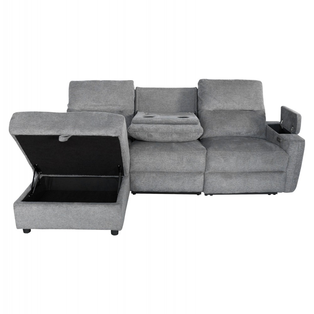 ΚΑΝΑΠΕΣ ΑΡΙΣΤΕΡΗ ΓΩΝΙΑ SYNTHIA HM3308.03L ΑΝΑΚΛΙΣΗ & ΑΠΟΘ.ΧΩΡΟΣ--ΓΚΡΙ 246x159x97Υεκ