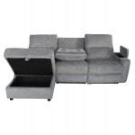 ΚΑΝΑΠΕΣ ΑΡΙΣΤΕΡΗ ΓΩΝΙΑ SYNTHIA HM3308.03L ΑΝΑΚΛΙΣΗ & ΑΠΟΘ.ΧΩΡΟΣ--ΓΚΡΙ 246x159x97Υεκ