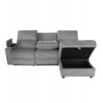 ΚΑΝΑΠΕΣ ΔΕΞΙΑ ΓΩΝΙΑ SYNTHIA HM3308.03R ΑΝΑΚΛΙΣΗ & ΑΠΟΘ.ΧΩΡΟΣ--ΓΚΡΙ 246x159x97Υεκ