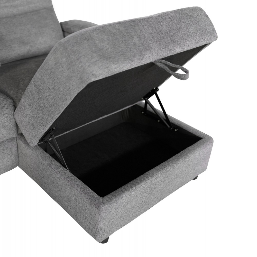 ΚΑΝΑΠΕΣ ΔΕΞΙΑ ΓΩΝΙΑ SYNTHIA HM3308.03R ΑΝΑΚΛΙΣΗ & ΑΠΟΘ.ΧΩΡΟΣ--ΓΚΡΙ 246x159x97Υεκ