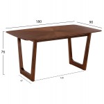 ΤΡΑΠΕΖΙ ΤΡΑΠΕΖΑΡΙΑΣ RINER ΟΡΘΟΓΩΝΙΟ HM9745 MDF ΜΕ ΚΑΠΛΑΜΑ ΚΑΡΥΔΙΑΣ 180x90x76εκ.