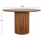 ΤΡΑΠΕΖΙ ΤΡΑΠΕΖΑΡΙΑΣ ΣΤΡΟΓΓΥΛΟ RODER HM9896 ΞΥΛΟ ΤΕΑΚ- 3εκ. πάχος επιφ.- Φ130x79,5Υεκ