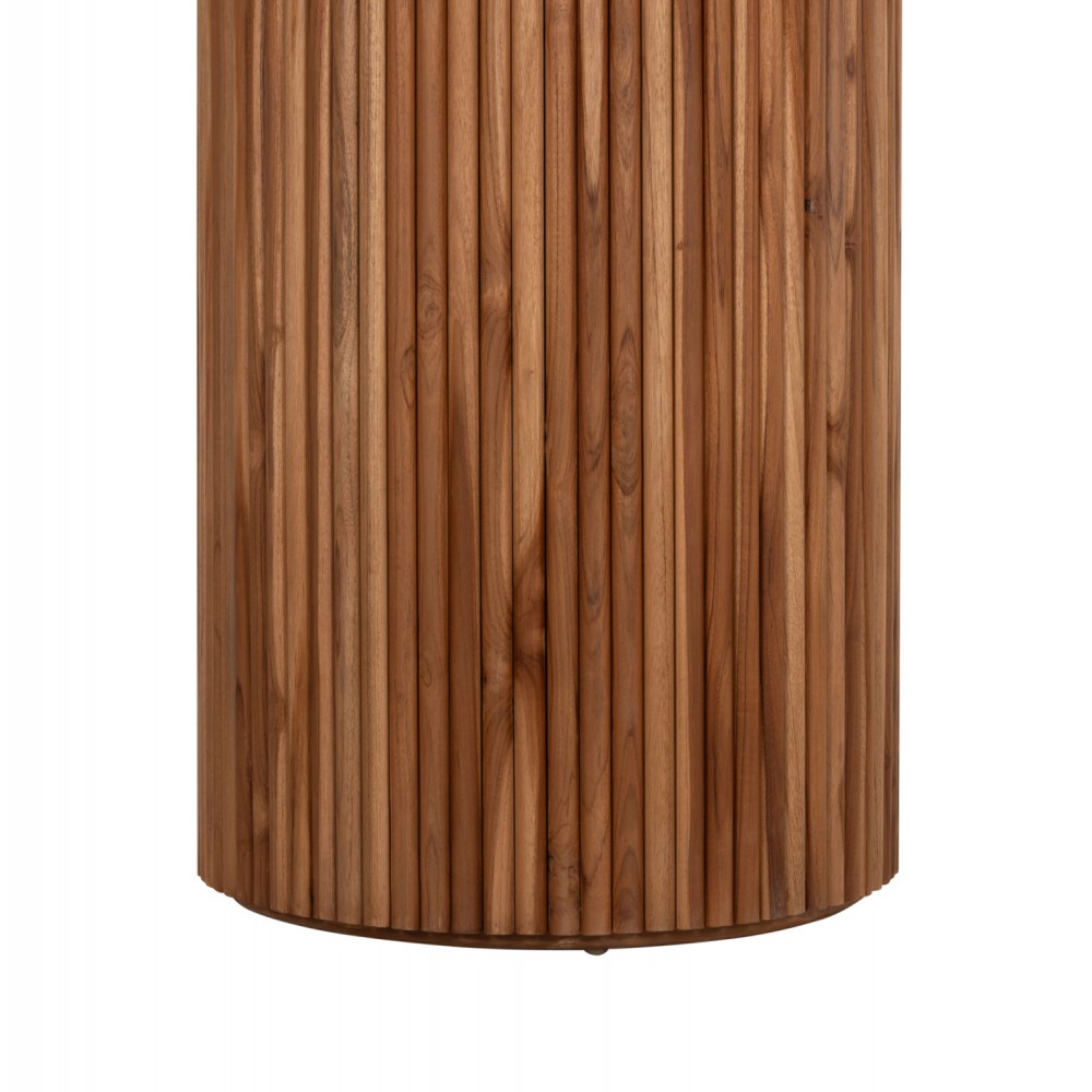 ΤΡΑΠΕΖΙ ΤΡΑΠΕΖΑΡΙΑΣ ΣΤΡΟΓΓΥΛΟ RODER HM9896 ΞΥΛΟ ΤΕΑΚ- 3εκ. πάχος επιφ.- Φ130x79,5Υεκ