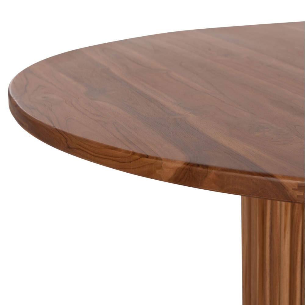 ΤΡΑΠΕΖΙ ΤΡΑΠΕΖΑΡΙΑΣ ΣΤΡΟΓΓΥΛΟ RODER HM9896 ΞΥΛΟ ΤΕΑΚ- 3εκ. πάχος επιφ.- Φ130x79,5Υεκ