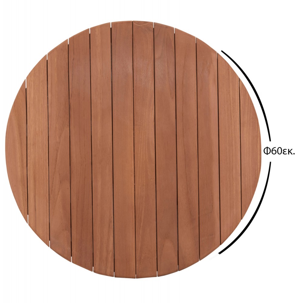 ΕΠΙΦΑΝΕΙΑ ΤΡΑΠΕΖΙΟΥ ΣΤΡΟΓΓΥΛΗ HM18132 ΞΥΛΟ TEAK--ΦΥΣΙΚΟ Φ60x4(πάχος)εκ.