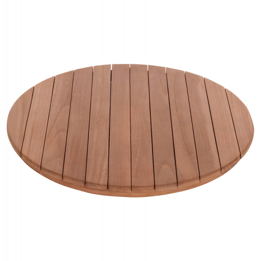 ΕΠΙΦΑΝΕΙΑ ΤΡΑΠΕΖΙΟΥ ΣΤΡΟΓΓΥΛΗ HM18132 ΞΥΛΟ TEAK--ΦΥΣΙΚΟ Φ60x4(πάχος)εκ.