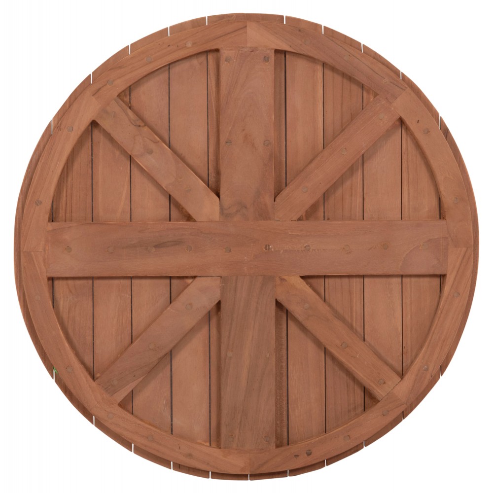 ΕΠΙΦΑΝΕΙΑ ΤΡΑΠΕΖΙΟΥ ΣΤΡΟΓΓΥΛΗ HM18132 ΞΥΛΟ TEAK--ΦΥΣΙΚΟ Φ60x4(πάχος)εκ.